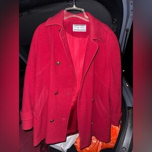 Vintage Mackintosh Red Double-Breasted Coat – Timeless Classic Wool Outerwear
